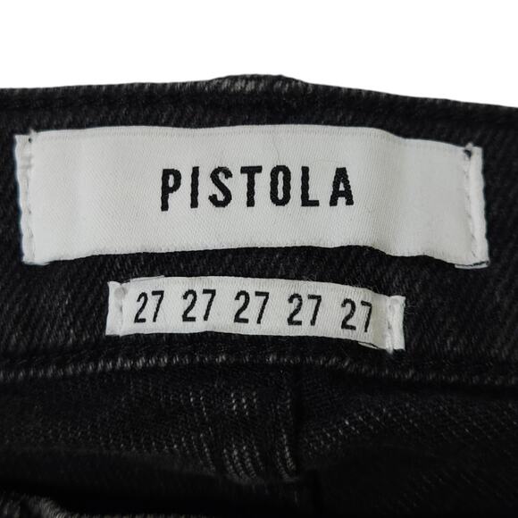 NWT Pistola Lennon Crossover High Rise Crop Boot Jeans Sz. 27x27 Black Gray - Picture 7 of 13